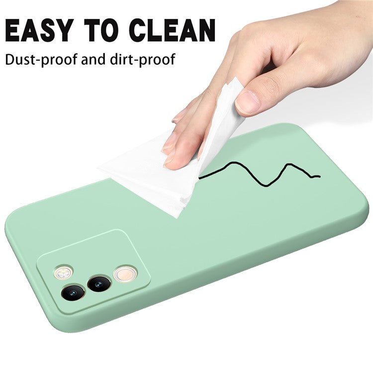 For vivo Y200 (India) 5G Case Soft Lining Anti-scratch Liquid Silicone Cover with Strap - Green