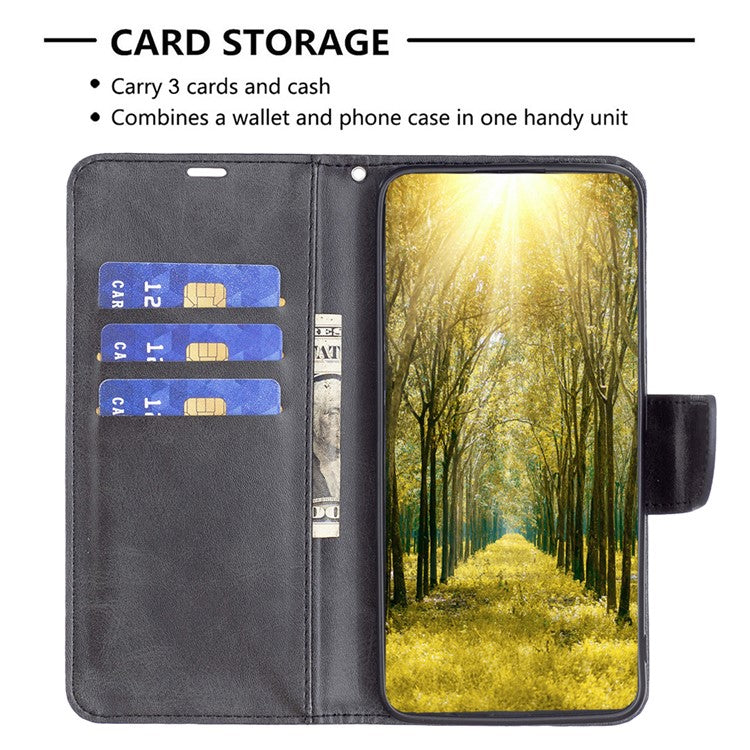 For Honor 100 5G Cell Phone Case PU Leather Wallet Anti-drop Shell with Stand - Black