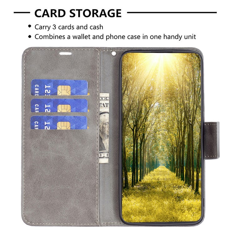 For Honor 100 5G Cell Phone Case PU Leather Wallet Anti-drop Shell with Stand - Grey