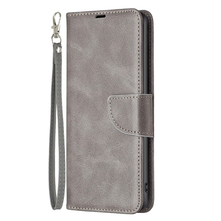 For Honor 100 5G Cell Phone Case PU Leather Wallet Anti-drop Shell with Stand - Grey