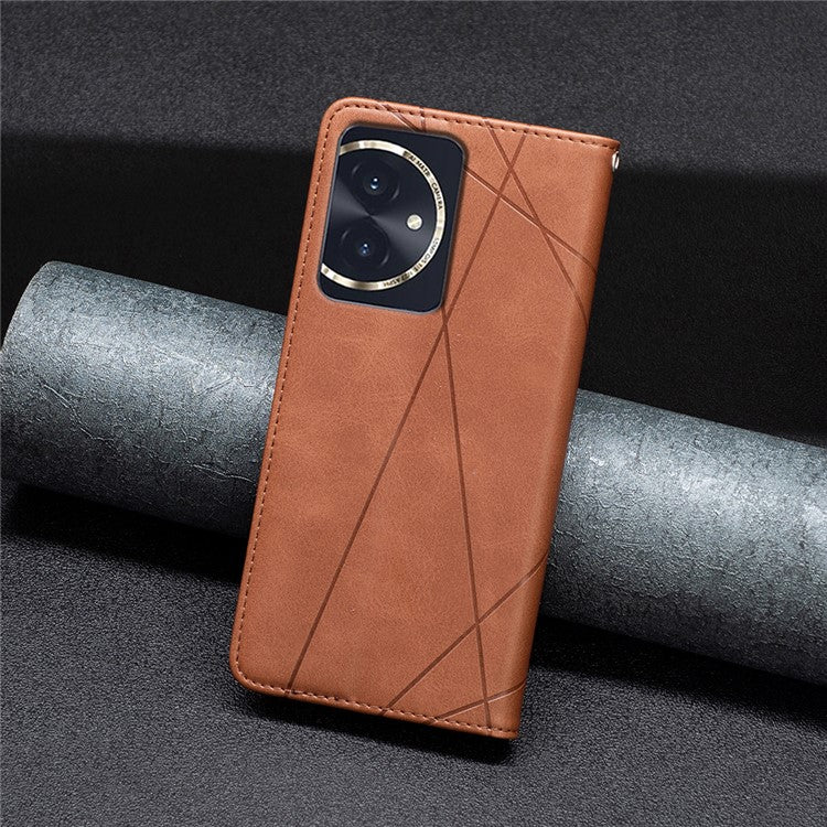 For Honor 100 5G Cell Phone Case Shockproof PU Leather Card Holder Cover - Brown