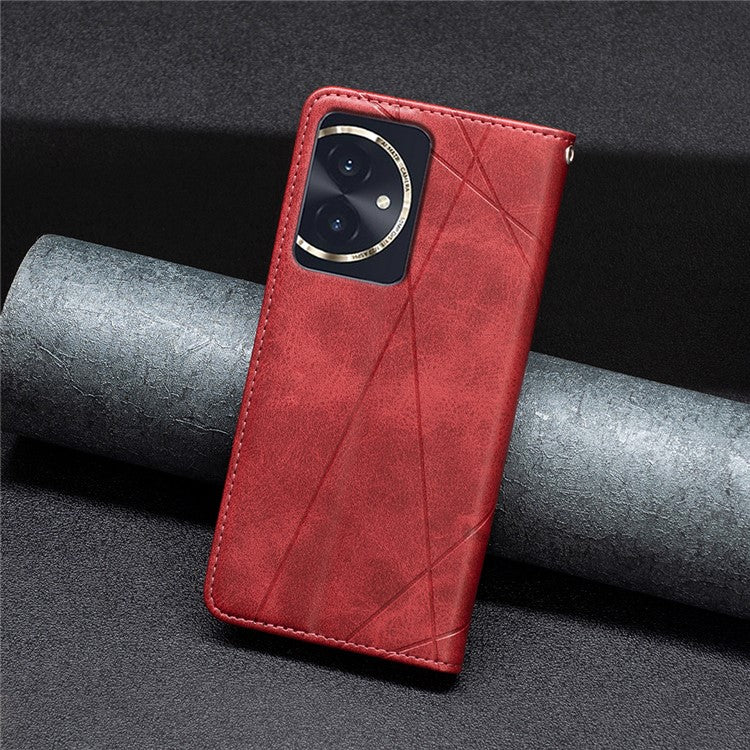 For Honor 100 5G Cell Phone Case Shockproof PU Leather Card Holder Cover - Red