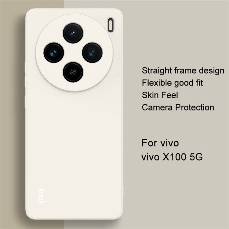 IMAK UC-4 Series for vivo X100 5G Case Straight Edge Anti-scratch TPU Phone Cover - White