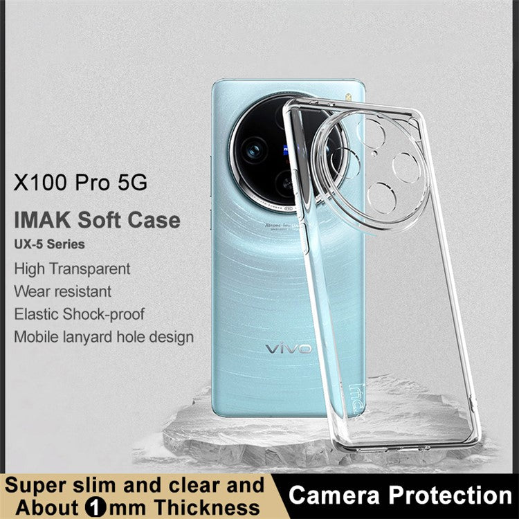 IMAK UX-5 Series for vivo X100 Pro 5G Dustproof Phone Case Clear Phone TPU Cover (Slim Style)