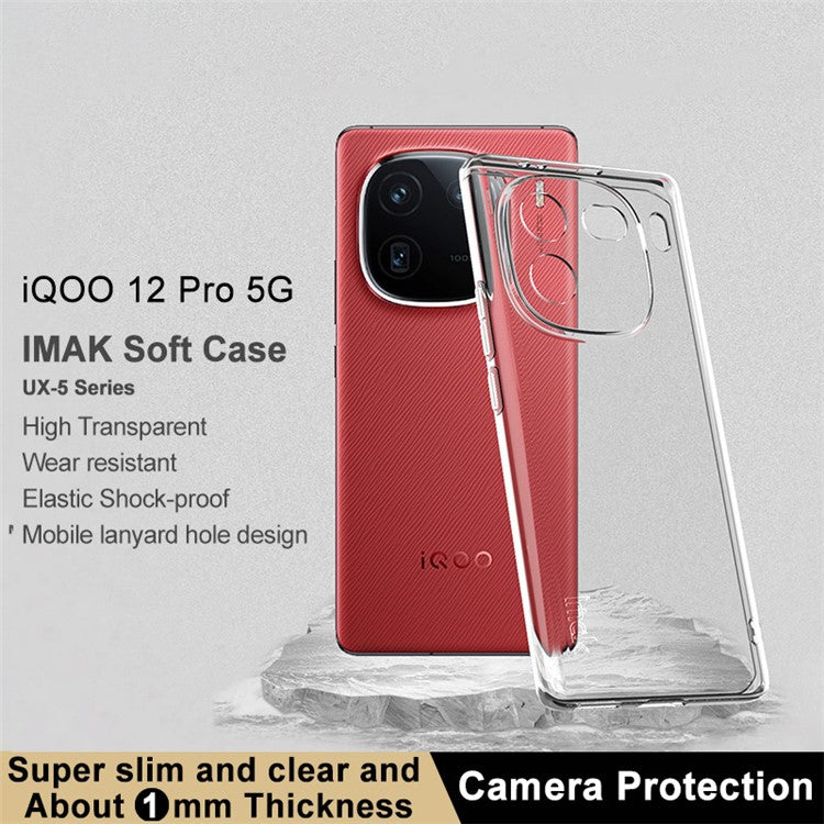 IMAK UX-5 Series for vivo iQOO 12 Pro 5G TPU Case Anti-scratch Phone Cover (Slim Style)