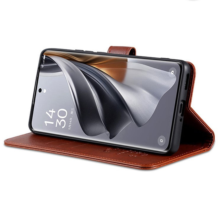 AZNS For vivo X100 5G Case PU Leather Phone Cover with Wallet Stand - Brown