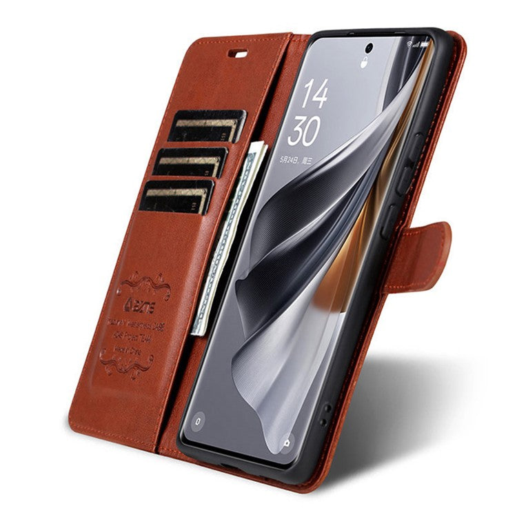 AZNS For vivo X100 5G Case PU Leather Phone Cover with Wallet Stand - Brown