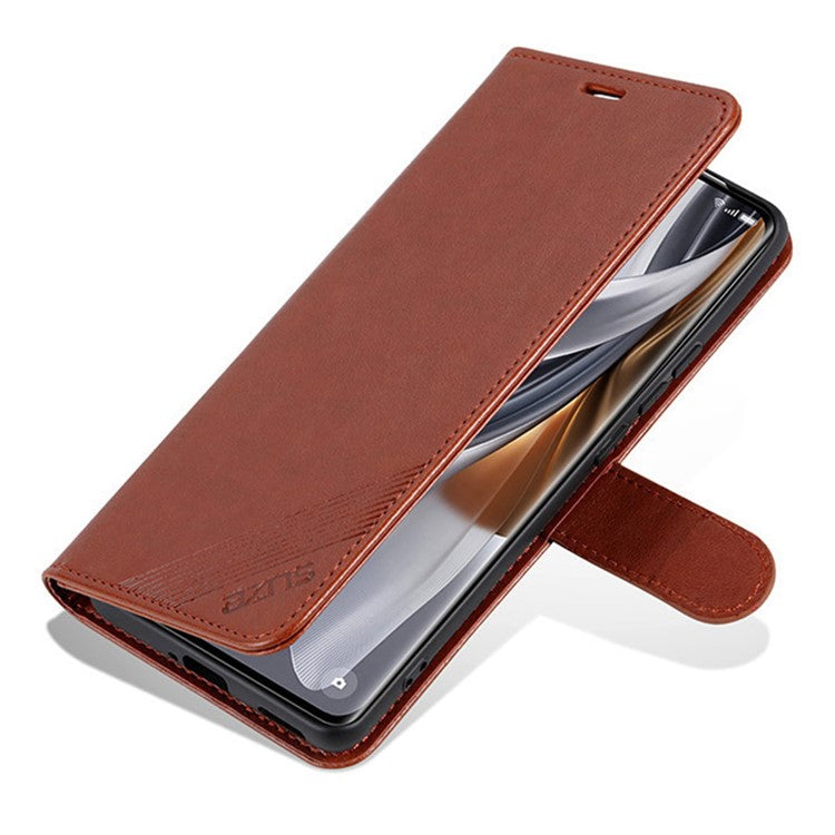 AZNS For vivo X100 5G Case PU Leather Phone Cover with Wallet Stand - Brown