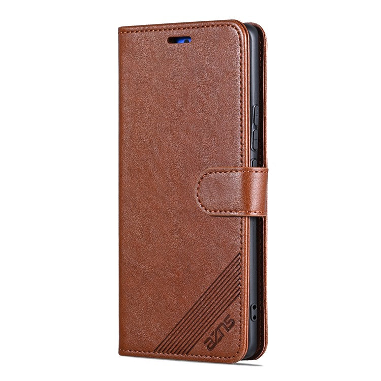 AZNS For vivo X100 5G Case PU Leather Phone Cover with Wallet Stand - Brown