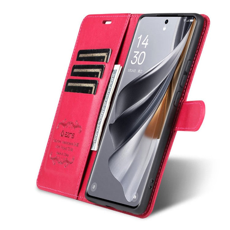 AZNS For vivo X100 5G Case PU Leather Phone Cover with Wallet Stand - Red