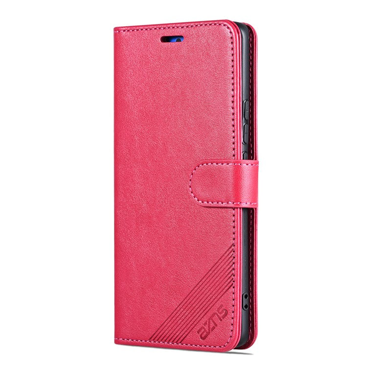 AZNS For vivo X100 5G Case PU Leather Phone Cover with Wallet Stand - Red