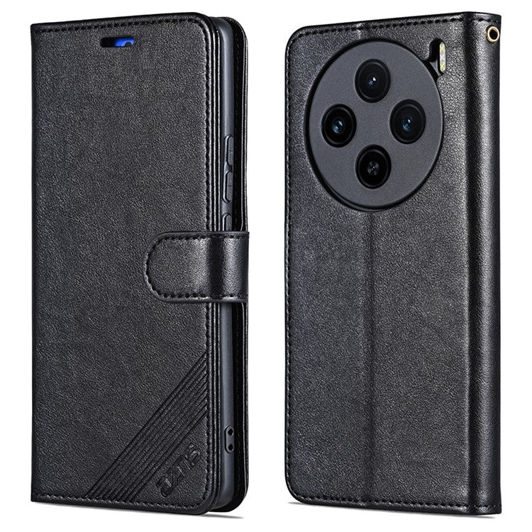 AZNS For vivo X100 5G Case PU Leather Phone Cover with Wallet Stand - Black