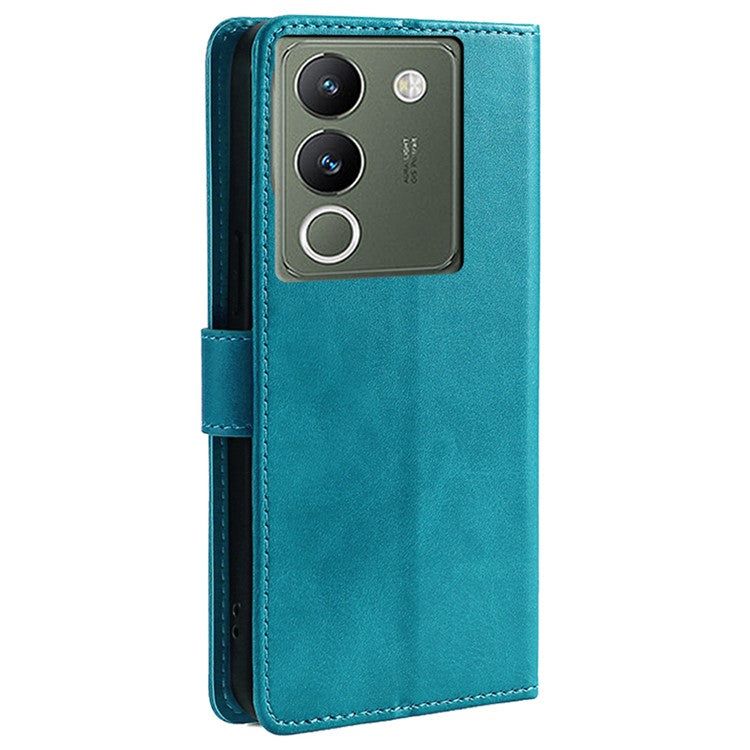 For vivo V29e (Global) 5G Case Magnetic Clasp Leather Phone Wallet Cover - Baby Blue