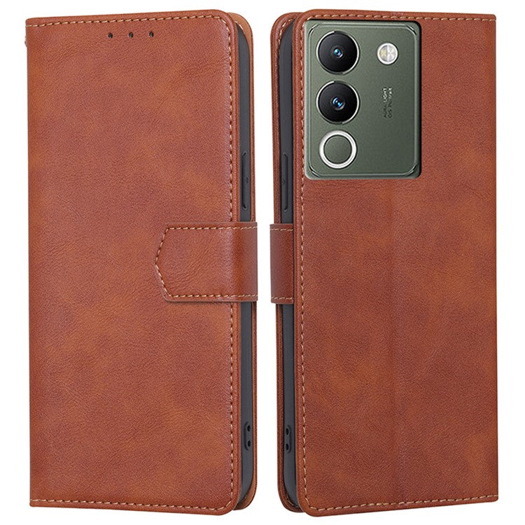 For vivo V29e (Global) 5G Case RFID Blocking Wallet Phone Leather Cover - Brown