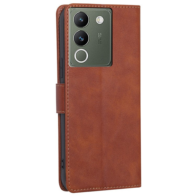 For vivo V29e (Global) 5G Case RFID Blocking Wallet Phone Leather Cover - Brown