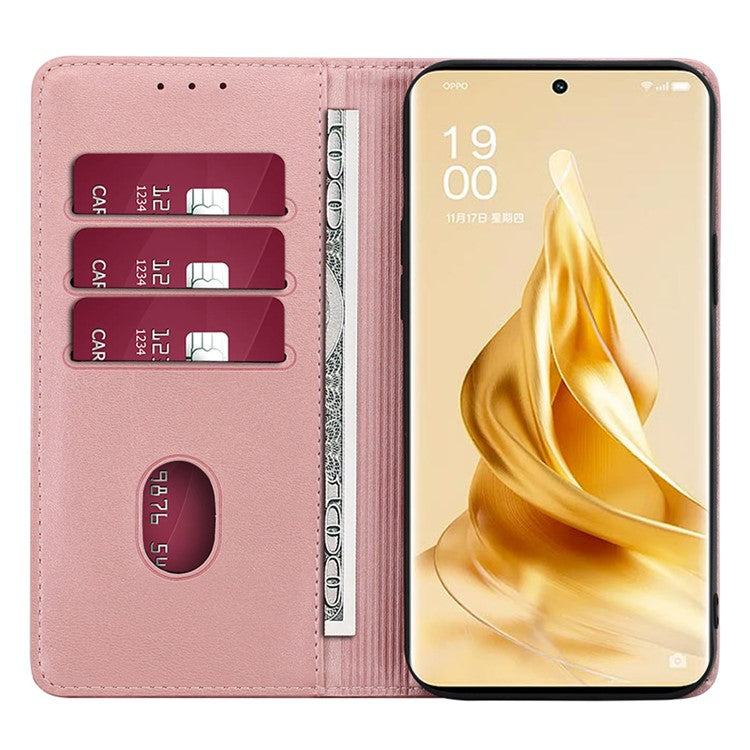 For vivo V29e (Global) 5G Case Full Protection Phone Cover with Wallet Stand - Rose Gold