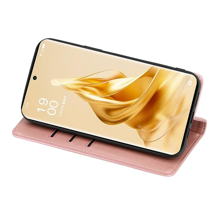 For vivo V29e (Global) 5G Case Full Protection Phone Cover with Wallet Stand - Rose Gold