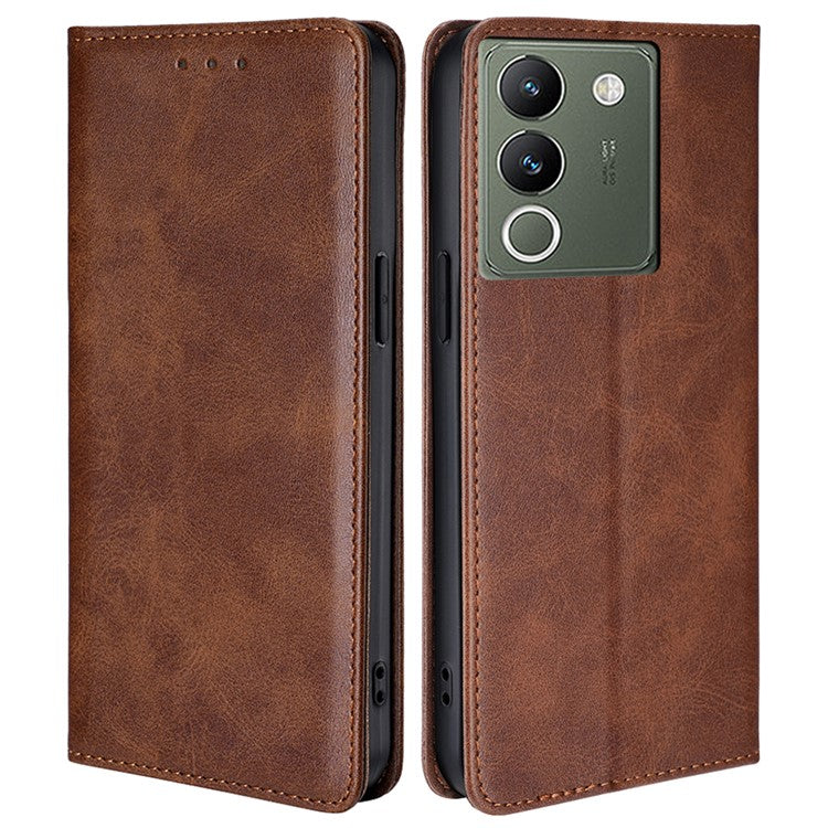 For vivo V29e (Global) 5G Case Full Protection Phone Cover with Wallet Stand - Brown