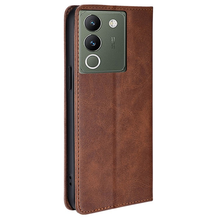 For vivo V29e (Global) 5G Case Full Protection Phone Cover with Wallet Stand - Brown