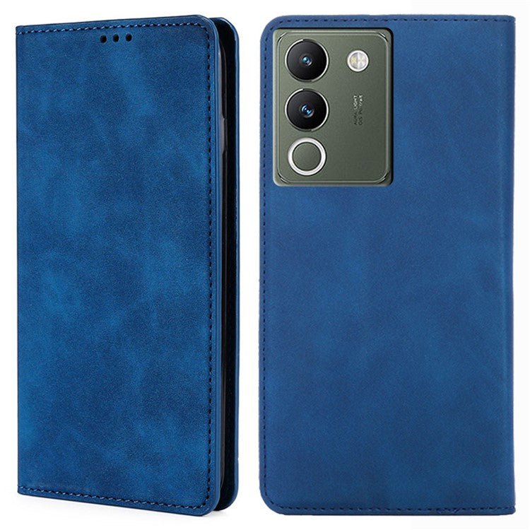 For vivo V29e (Global) 5G Case Leather Phone Cover with Card Holder - Blue