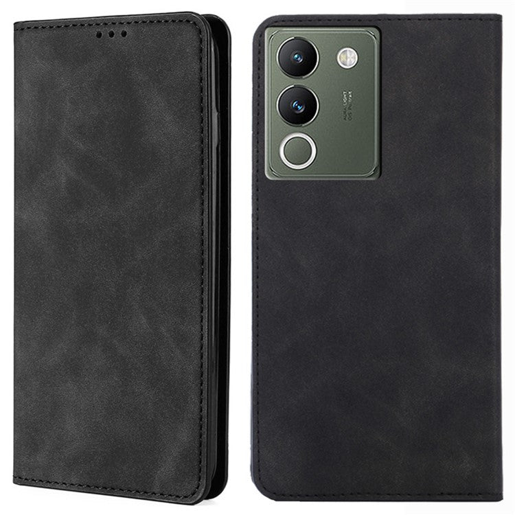 For vivo V29e (Global) 5G Case Leather Phone Cover with Card Holder - Black