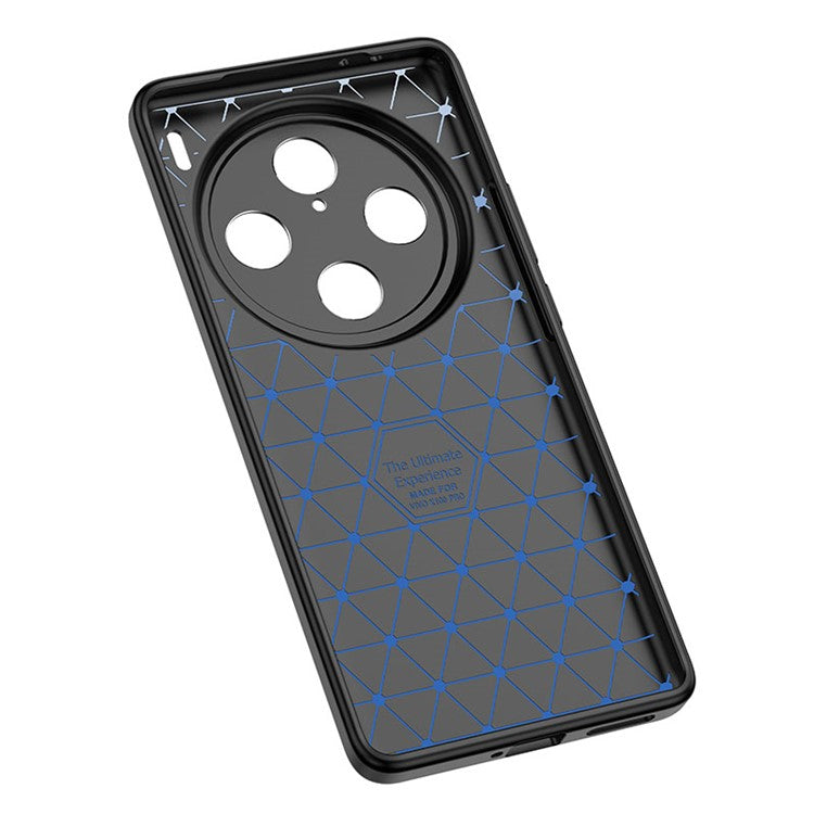 For vivo X100 Pro 5G Phone Case TPU Shock Absorbing Litchi Texture Cover - Blue