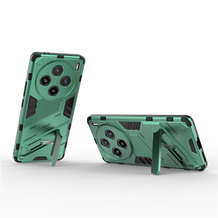 For vivo X100 5G Kickstand Cover PC+TPU Shockproof Protective Case - Green