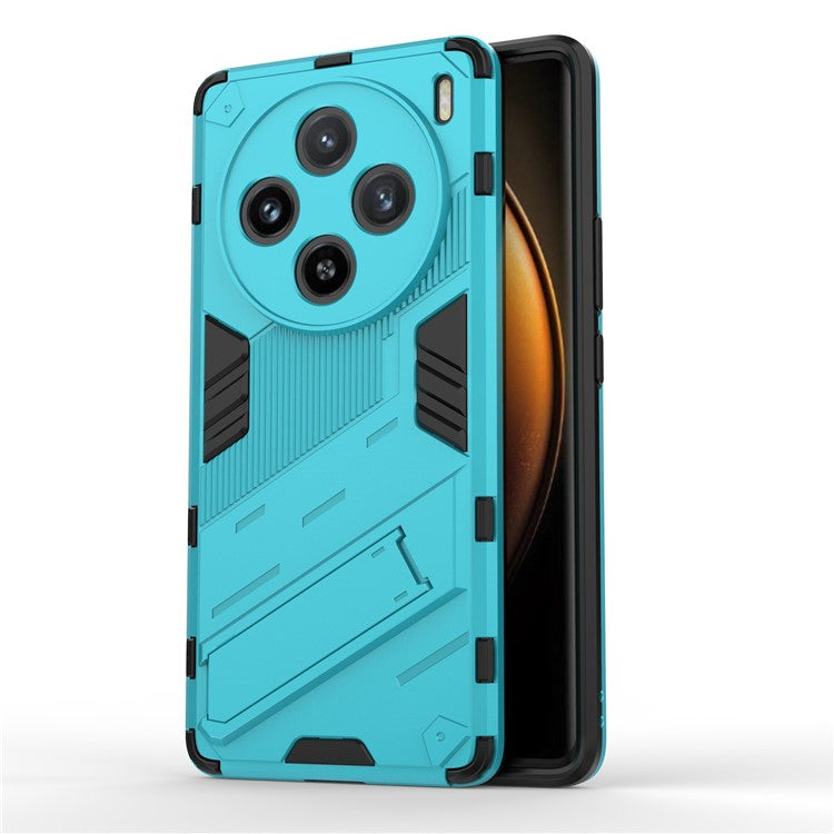 For vivo X100 5G Kickstand Cover PC+TPU Shockproof Protective Case - Baby Blue