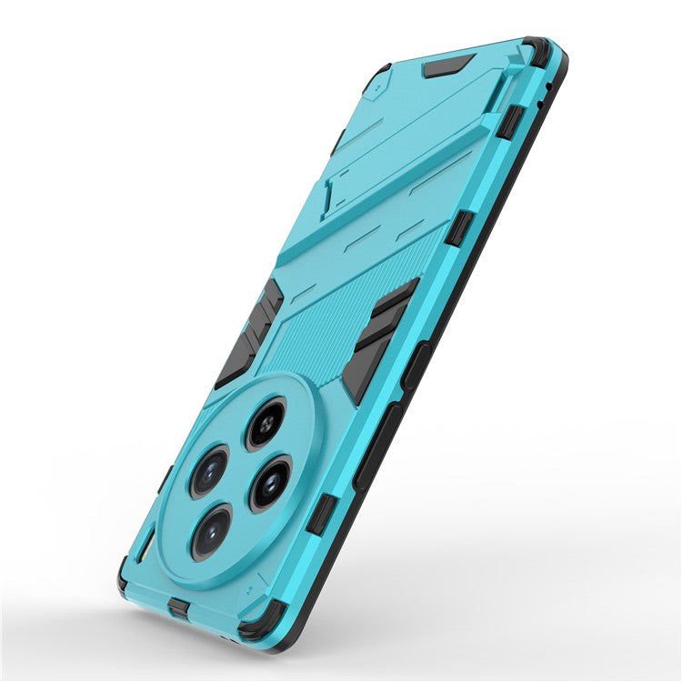 For vivo X100 5G Kickstand Cover PC+TPU Shockproof Protective Case - Baby Blue