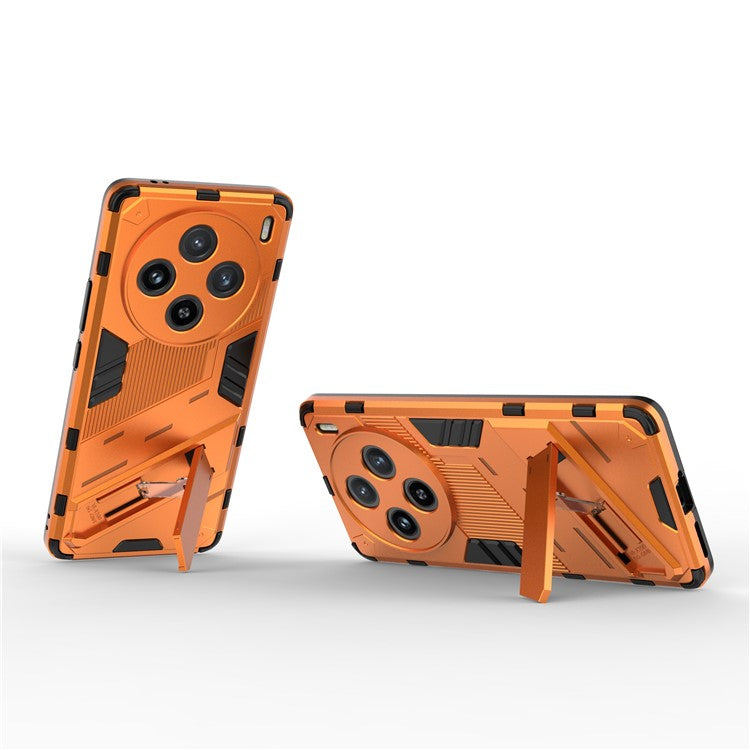 For vivo X100 5G Kickstand Cover PC+TPU Shockproof Protective Case - Orange