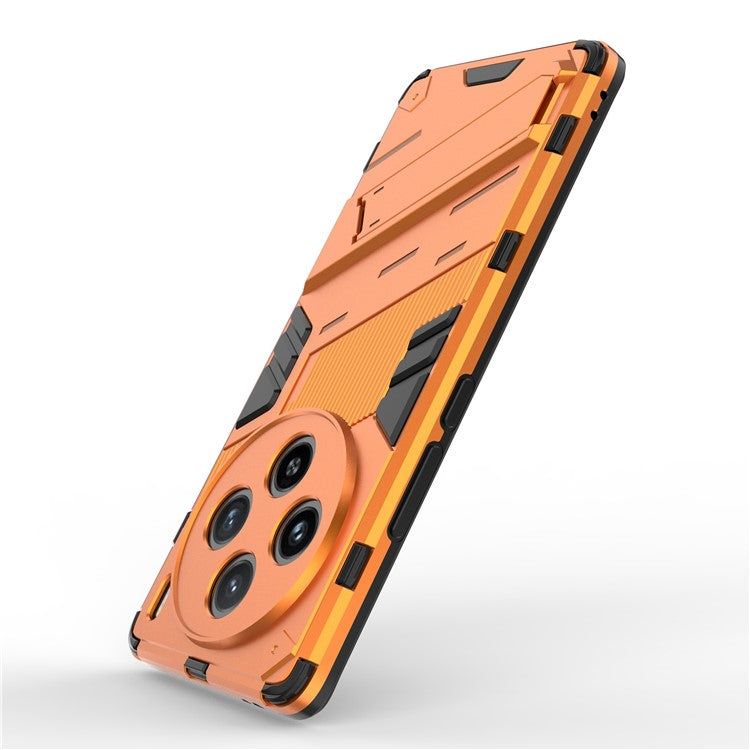 For vivo X100 5G Kickstand Cover PC+TPU Shockproof Protective Case - Orange