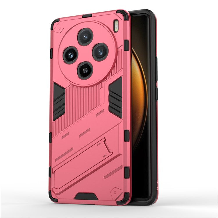 For vivo X100 5G Kickstand Cover PC+TPU Shockproof Protective Case - Rose