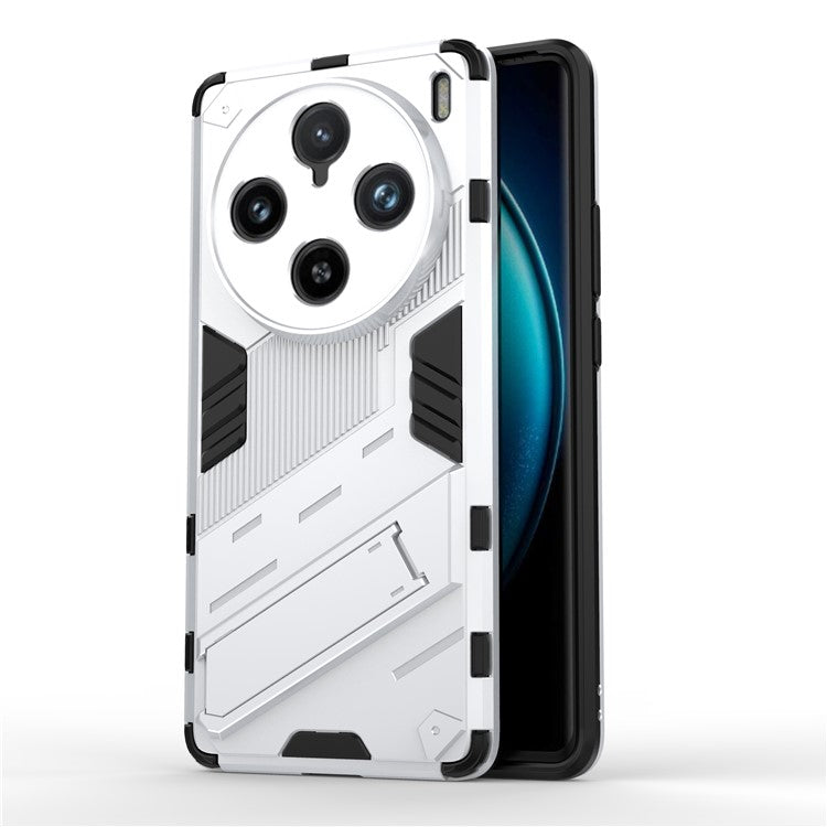 For vivo X100 Pro 5G Kickstand Phone Case Dual Layer Shock-Absorption Cover - White