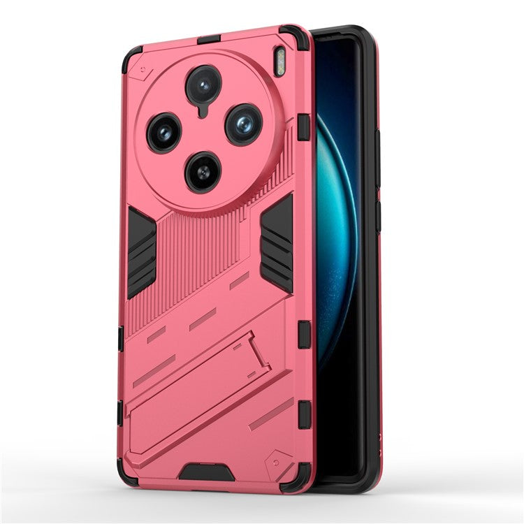 For vivo X100 Pro 5G Kickstand Phone Case Dual Layer Shock-Absorption Cover - Rose