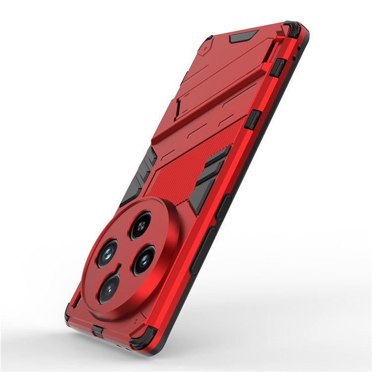 For vivo X100 Pro 5G Kickstand Phone Case Dual Layer Shock-Absorption Cover - Red