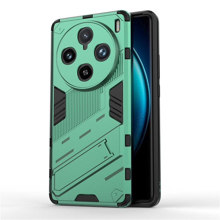 For vivo X100 Pro 5G Kickstand Phone Case Dual Layer Shock-Absorption Cover - Green