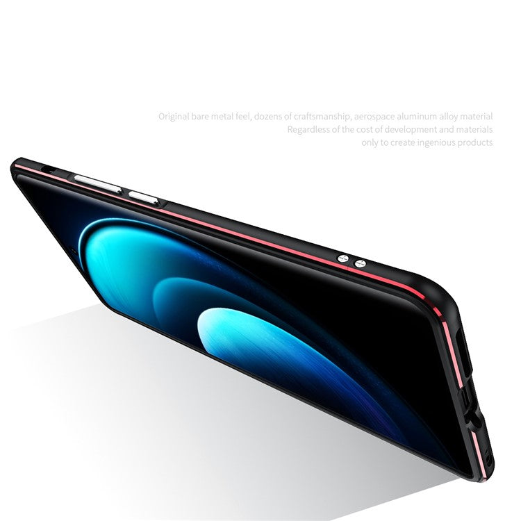 For vivo X100 5G Bumper Case Metal Frame Camera Lens Protective Cover - Black  /  Red