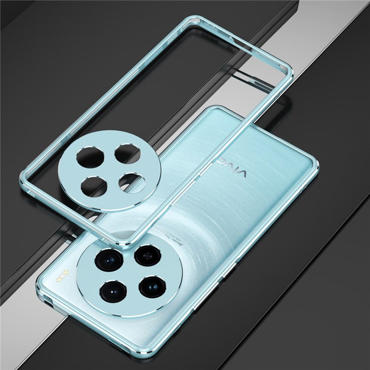 For vivo X100 5G Bumper Case Metal Frame Camera Lens Protective Cover - Blue  /  Silver