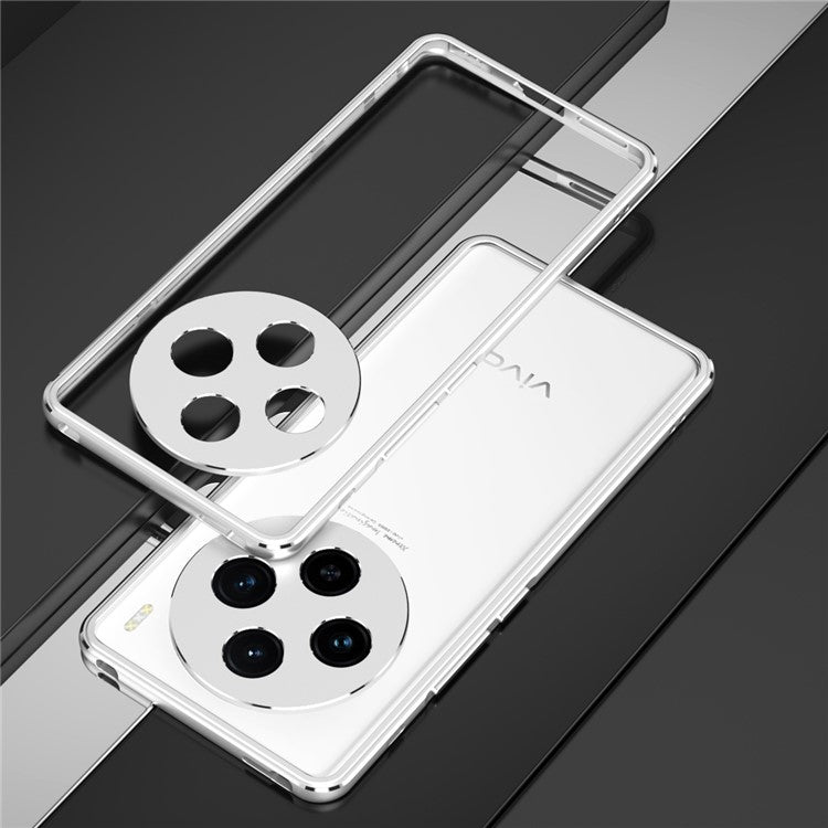 For vivo X100 5G Bumper Case Metal Frame Camera Lens Protective Cover - Silver