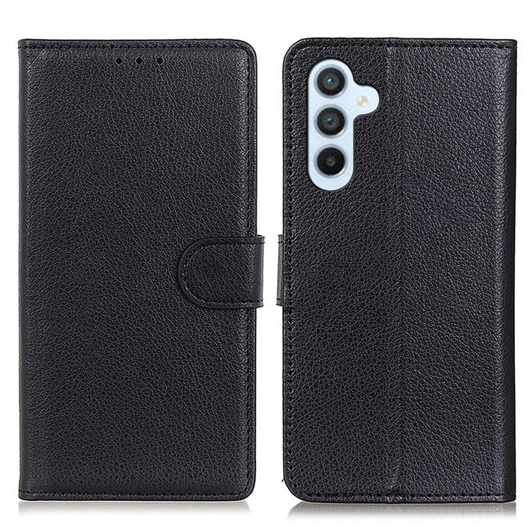 For Samsung Galaxy A35 5G Wallet Case PU Leather Stand Card Slot Protective Phone Cover - Black