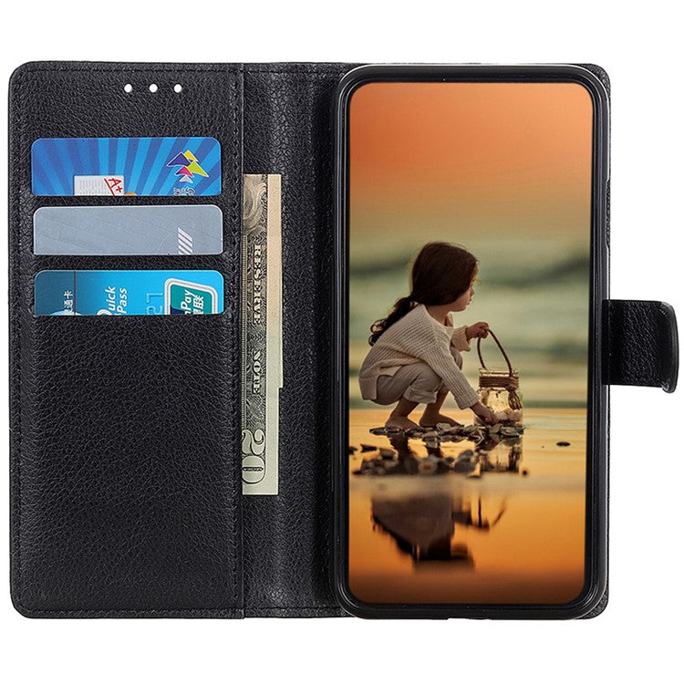 For Samsung Galaxy A35 5G Wallet Case PU Leather Stand Card Slot Protective Phone Cover - Black