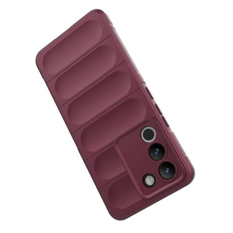 For vivo Y200 (India) 5G TPU Case Anti-drop Protection Phone Back Cover - Wine Red