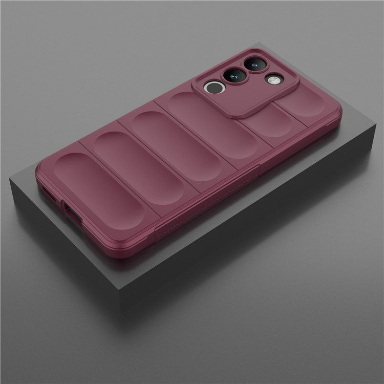 For vivo Y200 (India) 5G TPU Case Anti-drop Protection Phone Back Cover - Wine Red