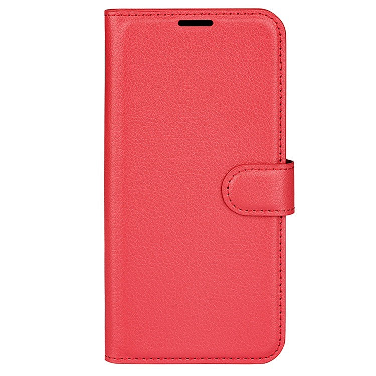 For vivo X100 Pro 5G Cell Phone Case Litchi Texture Leather Wallet Anti-shock Cover - Red