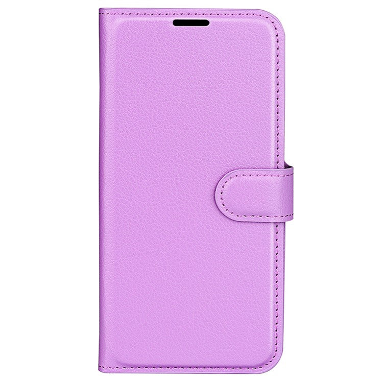 For vivo X100 Pro 5G Cell Phone Case Litchi Texture Leather Wallet Anti-shock Cover - Purple