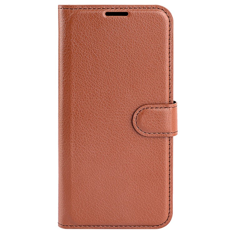 For vivo X100 Pro 5G Cell Phone Case Litchi Texture Leather Wallet Anti-shock Cover - Brown