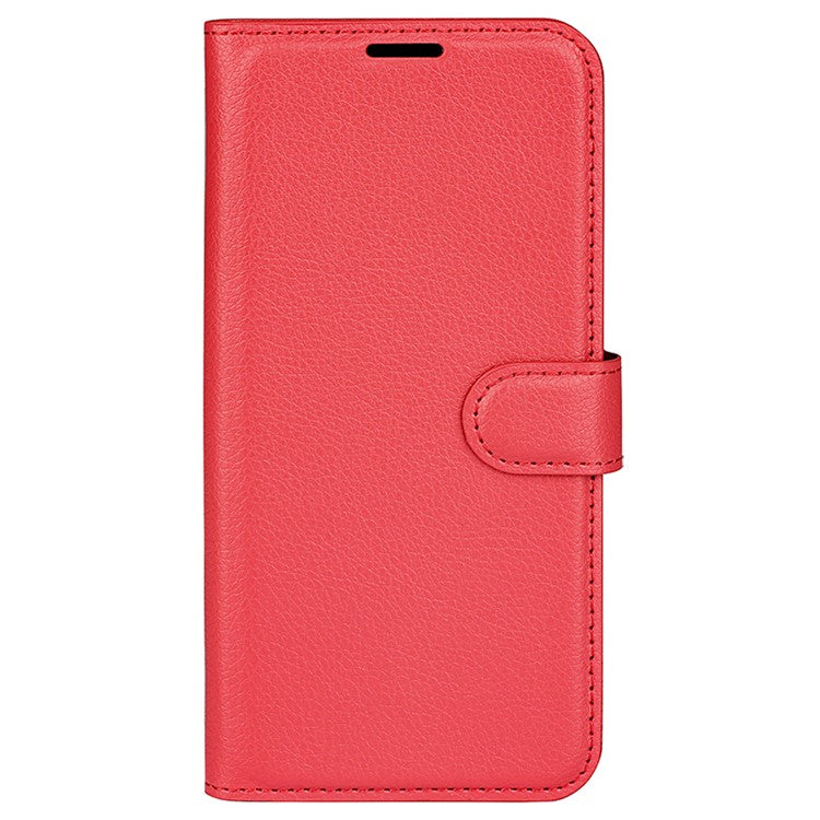 For vivo X100 5G Cell Phone Case Litchi Texture Shockproof Leather Stand Cover - Red