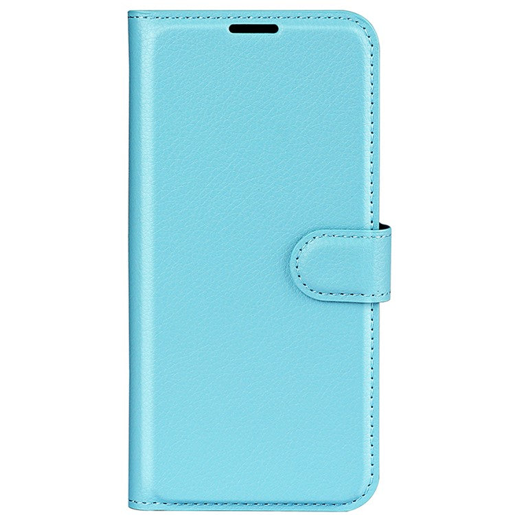 For vivo X100 5G Cell Phone Case Litchi Texture Shockproof Leather Stand Cover - Blue