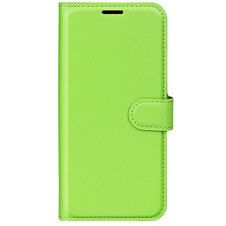 For vivo X100 5G Cell Phone Case Litchi Texture Shockproof Leather Stand Cover - Green