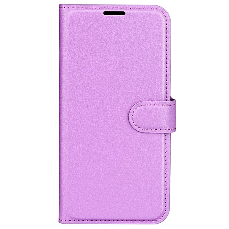 For vivo X100 5G Cell Phone Case Litchi Texture Shockproof Leather Stand Cover - Purple